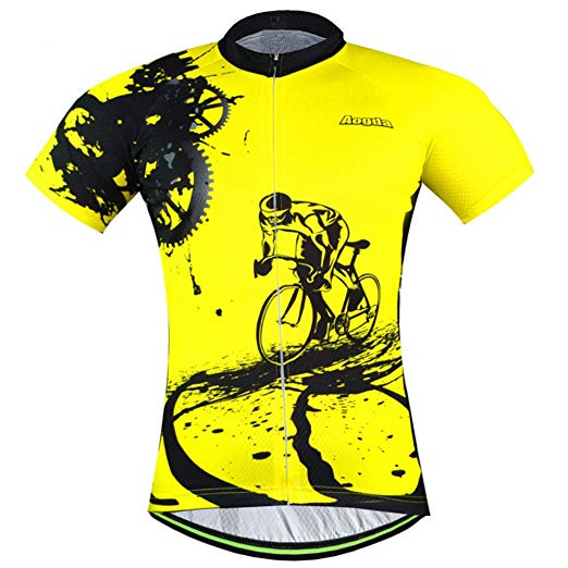 Aogda Cycling Jersey Men Bike Shirts Breathable Short Sleeves Suit Biking Jacket Bicycle Clothing Tights