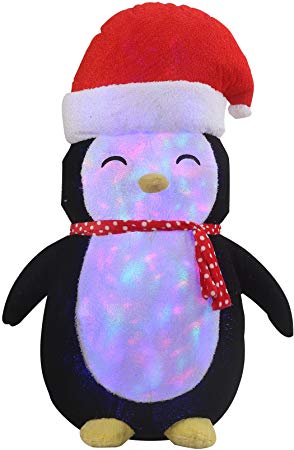 6FT Inflatable Penguin with Plush Fabric Cover Indoor Outdoor Christmas Holiday Decorations