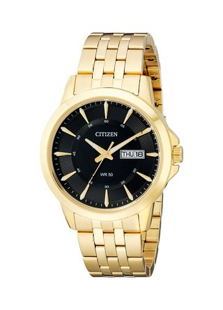 Citizen Men's BF2013-56E Gold-Tone Stainless Steel Watch with Black Dial
