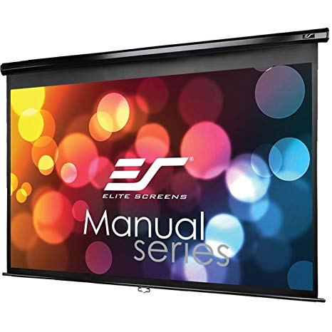Elite Screens Manual Series, 84-INCH 16:9, Pull Down Manual Projector Screen with AUTO Lock, Movie Home Theater 8K / 4K Ultra HD 3D Ready, 2-Year Warranty, M84UWH-E30