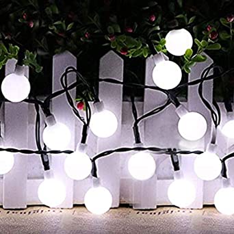 FANSIR Solar String Lights Garden, 23ft 50 LED Globe String Lights Outdoor Solar Powered Fairy Lights Waterproof 8 Modes Mini Ball Decorative Light for Garden Patio Yard Home Party, Cool White