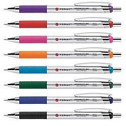 FORAY(R) Advanced Ink Retractable Ballpoint Pens, Bold Point, 1.2 mm, Assorted Barrels, Assorted Ink Colors, Pack Of 8