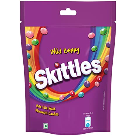 Skittles Wildberry Bite-Size Fruit Flavoured Candies, 196g Pack