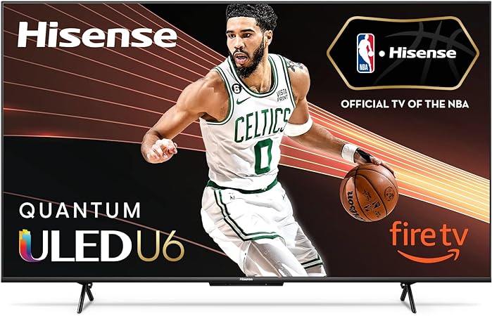 Hisense 75-Inch Class U6HF Series ULED 4K UHD Smart Fire TV (75U6HF, 2023 Model) - QLED, 600-Nit Dolby Vision, Game Mode Plus VRR, HDR 10 , 240 Motion Rate, MEMC, Voice Remote, Compatible with Alexa