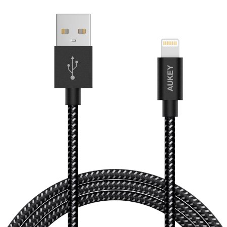 AUKEY Lightning Cable, 3.95ft Apple Certified & Nylon Braided Cable for iPhone5s, iPhone6, iphone6s, iPad, and More