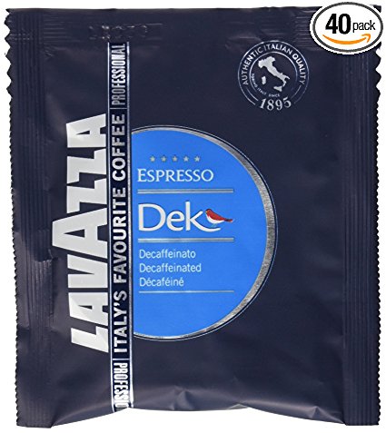 40 Lavazza Dek Decaf Espresso Pods in Bulk Packaging