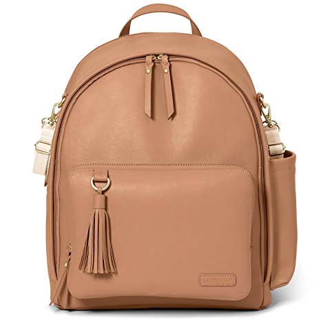 Skip Hop Greenwich Simply Chic Diaper Backpack, Caramel