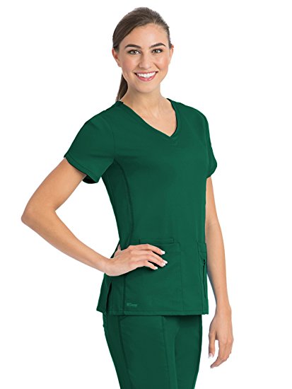 Barco Grey's Anatomy Active 41423 Women's Side Panel V-Neck Solid Scrub