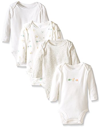 Carter's Unisex Baby 4 Pack Bodysuits (Baby) - Ivory - 6M