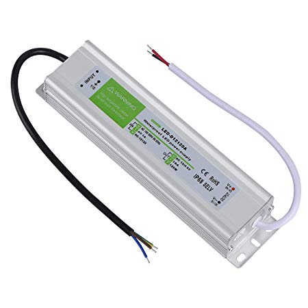 LED Driver 120 Watts Waterproof IP68 Power Supply Transformer Adapter 100V-260V AC to 12V DC Low Voltage Output for LED Light, Computer Project, Outdoor Light and any 12V DC led lights