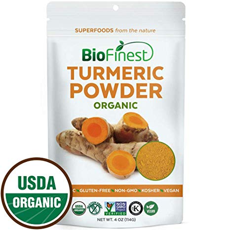 Biofinest Turmeric Curcumin Root Extract Powder - 100% Freeze-Dried Antioxidant Superfood - USDA Organic Kosher Vegan Raw Non-GMO- Digestion Weight Loss - Smoothie Beverage Blend (4 oz Resealable Bag)