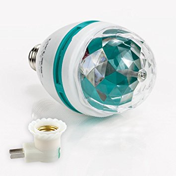 LVL LED Rotating Disco Light Bulb with E27/E26 Screw Base (Multi Changing Color,3W) Party Bulb