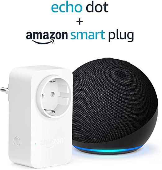 Echo Dot (5.ª generación, modelo de 2022), Antracita   Amazon Smart Plug (enchufe inteligente WiFi), compatible con Alexa - Kit de inicio de Hogar digital