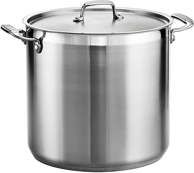 Tramontina Covered Stock Pot, 20-Quart, Stainless Steel