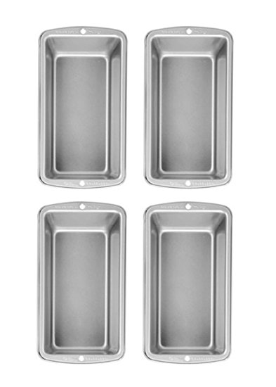 Wilton non-stick 8.5x4.5 Stainless Steel Non-Stick Med Loaf Pan - Set 4