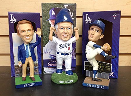 Vin Scully   Sandy Koufax Bobblehead TOMMY LASORDA 2015 Dodgers Gnome Figure SGA
