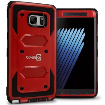 Galaxy Note 7 Red Case, CoverON® [Tank Series] Tough Hybrid Hard Armor Protective Phone Cover Case For Samsung Galaxy Note 7 - Red