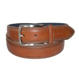 Nautica Mens Feathered Edge with Double Stitch Casual Leather Belt