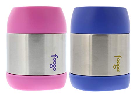 Thermos FOOGO Vacuum Insulated Stainless Steel Food Jar, 12 Ounce - Tasteless and Odorless, BPA-Free, Great for Children – Ideal for Hot or Cold Foods, Fits in Most Lunchboxes, Pink & Blue (2 Pack)