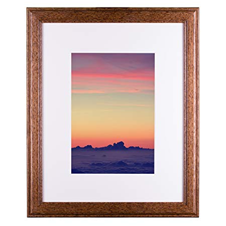 Craig Frames Wiltshire 236 Simple Hardwood Picture Single White Mat, Displays a 6 x 9 Inch Print 8.5 x 11 Inch Without, Brown