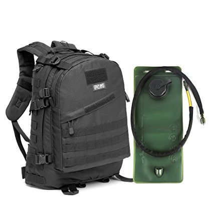 Military Tactical Backpack with 2.5 Liter Hydration Rucksacks for Camping Hiking Trekking
