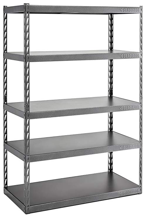 Gladiator GARK485XGG 48" Wide EZ Connect Rack with Five 24" Deep Shelves, Hammered Granite