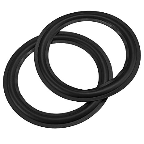 Bluecell 2pcs Black Color 10” Rubber Speaker Edge Surround Rings Replacement Parts for Speaker Repair or DIY (10")