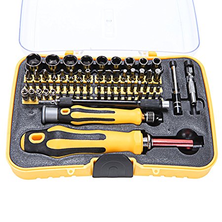Ufire 71 in 1 Precision Screwdriver Set with 65 Bits Magnetic Screwdriver Repair Tool Kit CRV Steel with Handle Flexible Shaft for iPhone iPad MacBook Smartphone Game Console Computer Desktop Tablet