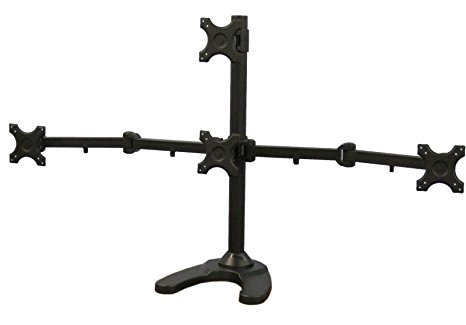 VIVO Quad LCD Monitor Desk Stand/Mount Free Standing with Optional bolt-through mount 3   1 = 4 Screens upto 24" (STAND-V004T)