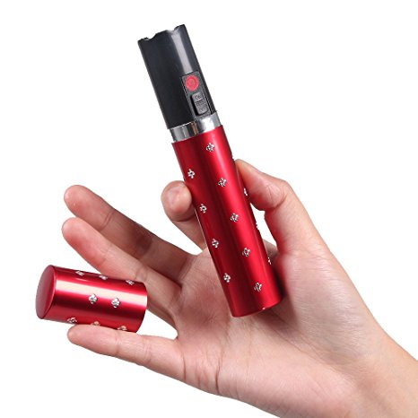 3800000V Mini Lipstick Stun Gun, Letsfunny , and portable power bank- Rechargeable with LED Flashlight,Self defense Mini Lipstick Stun Gun