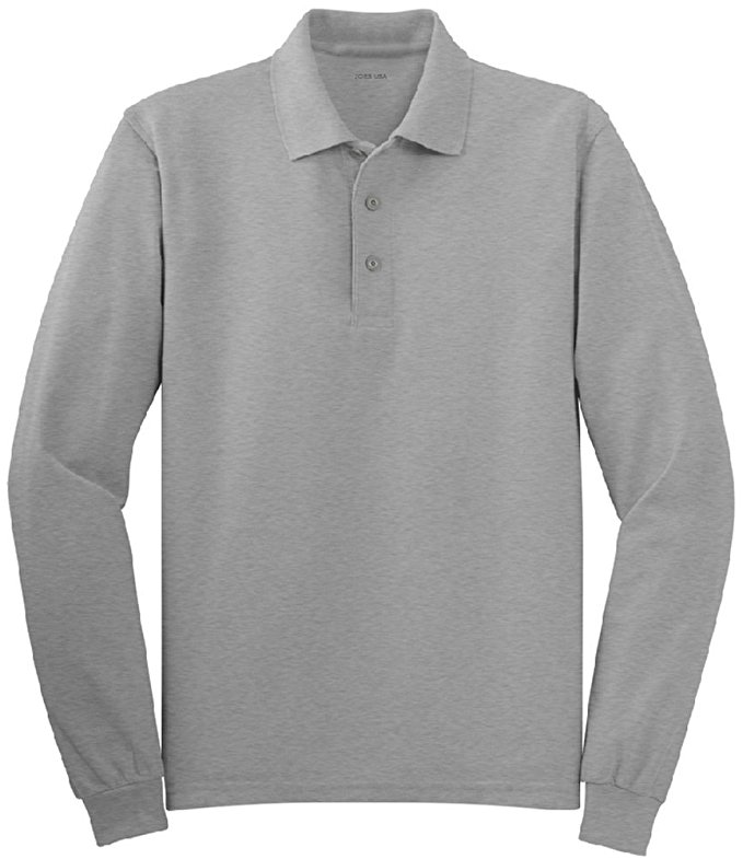 Joe's USA Mens Long Sleeve Polo Shirts in 9 Colors. Regular and Tall Sizes: XS-6XL