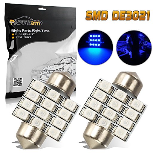 Partsam Blue 12-SMD LED Bulbs Interior Lights de3021