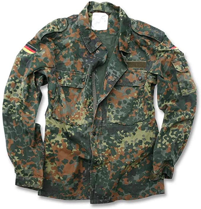 Miltec German Flecktarn Camouflage Pattern Fatigue Field Shirt (44 Inch - Long (Gr15))