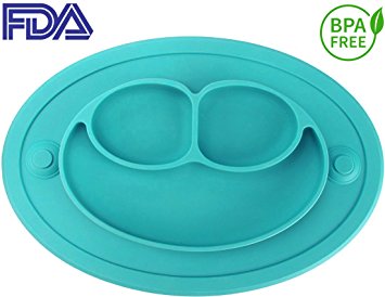 SiliKong Silicone Suction Plates For Toddlers, Fits Most Highchair Trays, BPA Free, Divided Baby Placemat, Feeding Bowls Dishes For Kids
