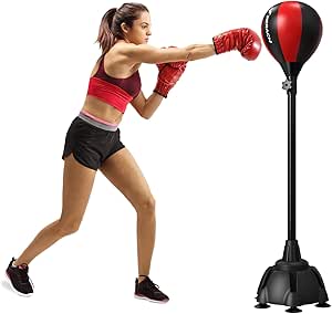 MERACH Punching Bag with Stand, Punching Bag for Adults & Teens, Adjustable Height Boxing Bag for Stress Relief & Fitness