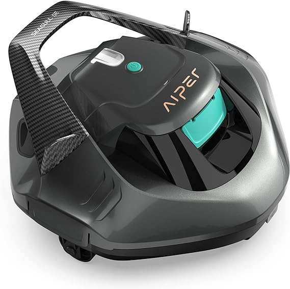 Renewed Aiper Seagull SE Cordless Pool Vacuum Robot, Ideal for Above Pools up to 850 Sq.Ft, Lasts 90 Mins, LED Indicator - Gray