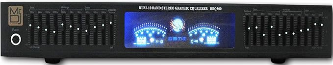MR DJ DEQ500 19" Rack Mount Pro Dual 10 Band Stereo Graphic Equalizer EQ