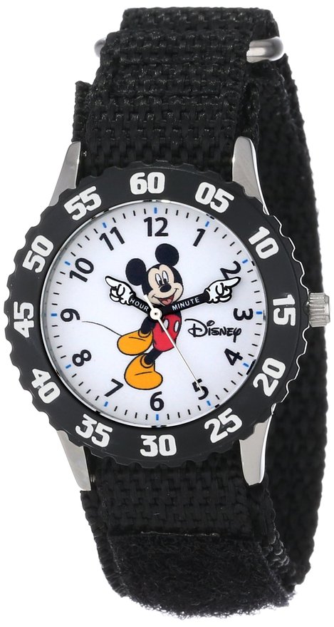 Disney Kids' W000233 "Mickey Mouse" Stainless Steel Time Teacher Watch