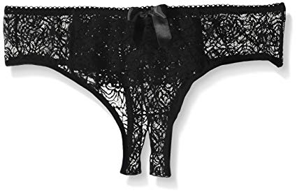 Dreamgirl Womens Ruffle Back Open Crotch Panty