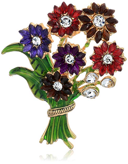 Napier Women's Multicolored Boxed Flower Bouquet Pin