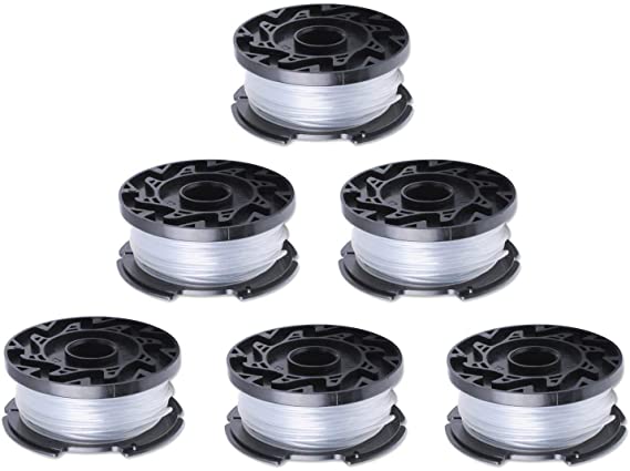 Poweka A6481 trimmer Spool Compatible with Black Decker Reflex Strimmer Spool Line Replace A6485 ST5530-GB GLC3630L20-GB STC1820PC-GB BESTA530-GB BESTA525-GB - Pack of 6