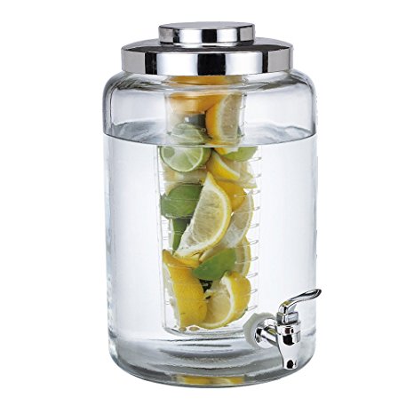 SF Large Glass Fruit Infuser Beverage Dispenser (1.7 Gallons)