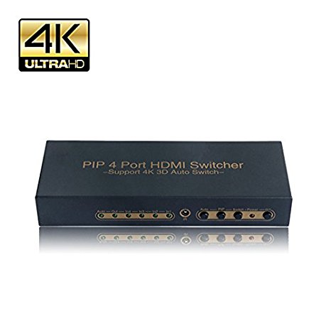 MEALINK 4 Ports 4 in 1 out 4x1 HDMI Switch Box Support Ultra HD 4Kx2K 3D PIP Auto Switch