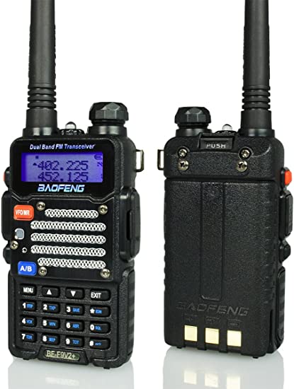 Baofeng Radio US BF-F9 V2  5-Watt Hi-Power Dual-Band 145-155/400-520 MHz Hand Held Ham Radio Two-Way Transceiver - With Battery, Earpiece, Antenna & Charger (BFF9V2BLACK)