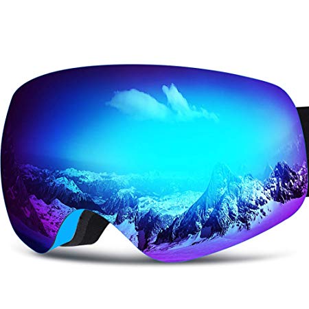 Zionor Lagopus X Mini Kids Snowmobile Snowboard Skate Ski Goggles with 100% UV Protection Anti-Fog Detachable Wide Angle Double Panoramic Lens for Youth