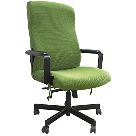 BCP Stripe Stretch Office Chair Cover Chair Pad Chair Slipcover, L size (Green)