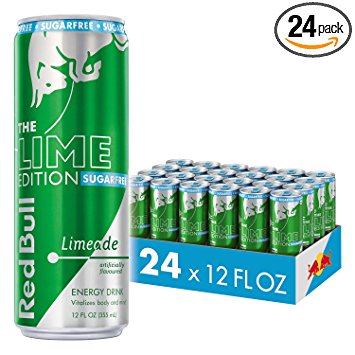 Red Bull Energy Drink Sugar Free Limeade 24 Pack 12 Fl Oz, Sugarfree Lime Edition