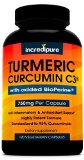 Turmeric Curcumin C3 w BioPerine - 750mg Per Capsule 120 Veggie Caps