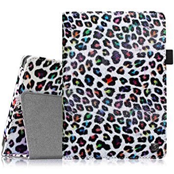 Fintie Folio Case for Fire HD 6 - Slim Fit Vegan Leather Standing Protective Cover with Auto Sleep/Wake Feature (will only fit Amazon Kindle Fire HD 6, 6-Inch HD Display Tablet 2014 Release), Leopard Rainbow