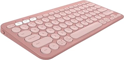 Logitech Pebble Keys 2 K380s, Multi-Device Bluetooth Wireless Keyboard with Customisable Shortcuts,Slim and Portable, Easy-Switch for Windows/macOS/iPadOS/Android/Chrome OS, QWERTY UK Layout, Rose